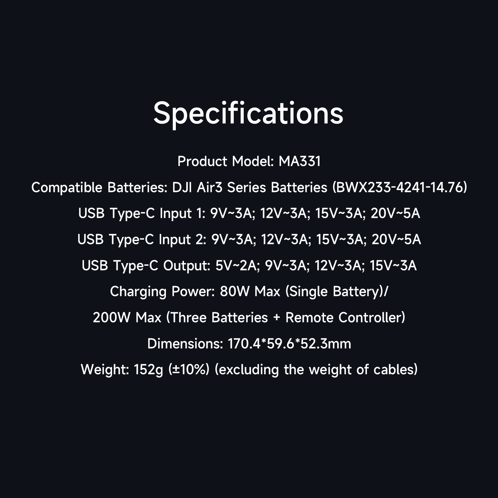 MA331 Air 3 Charging Hub,200W 3 Channel Smart Battery Charger for DJI Air 3 Series,RC Charger with APP Connection/LCD Display and Discharge Function ISDT