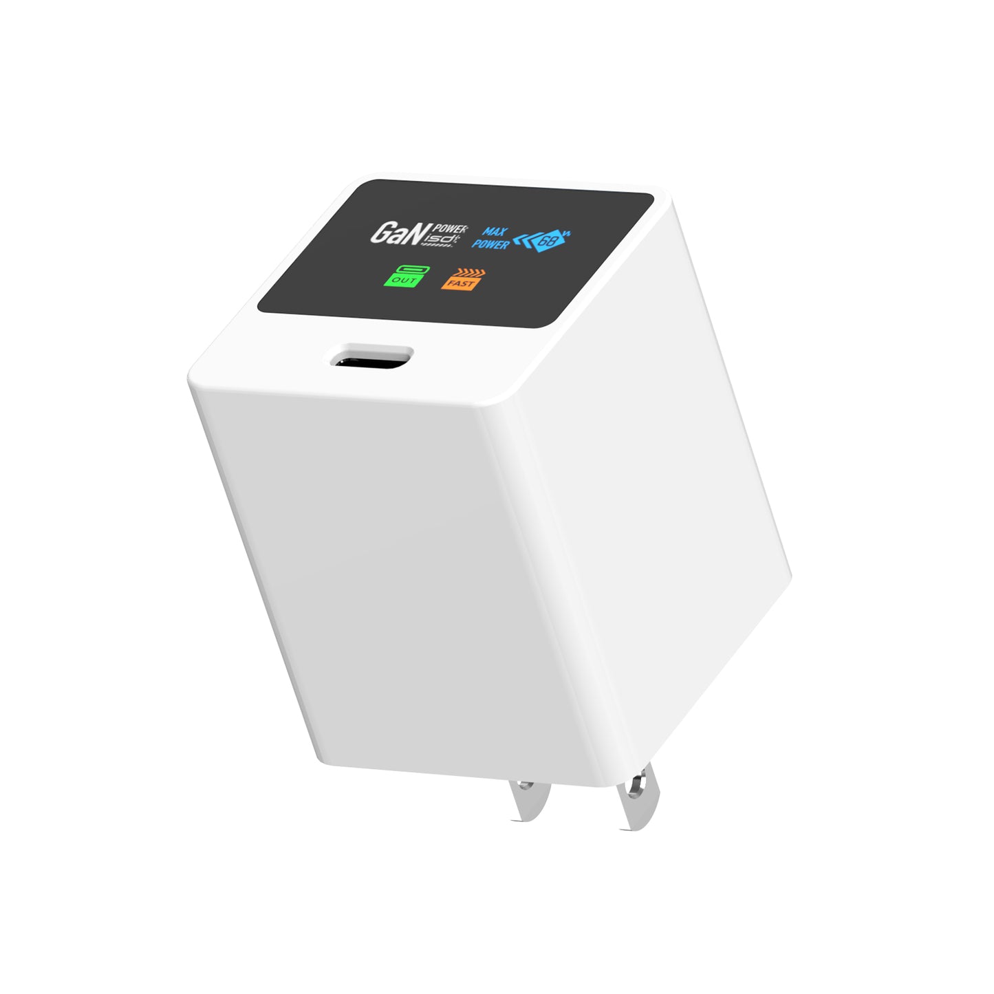 GP68C1 68W GAN Flash Charger,Fast Charger with Display,Quick Charger for iPhone,Samsung,Huawei,Xiaomi ect ISDT