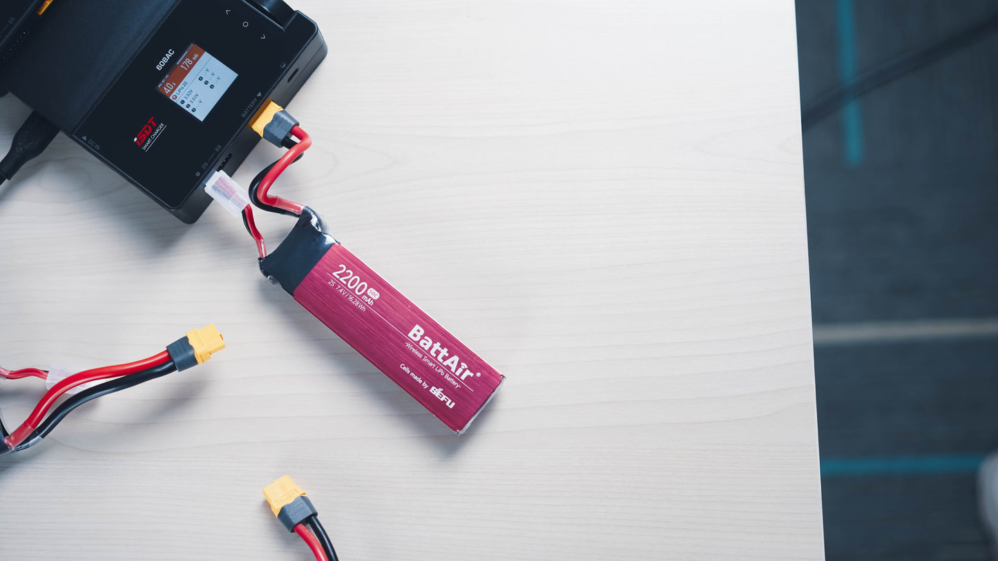 ISDT BattAir Smart Battery for RC Car, 2S 2200mAh 50C for RC Plane (1 Pack) ISDT