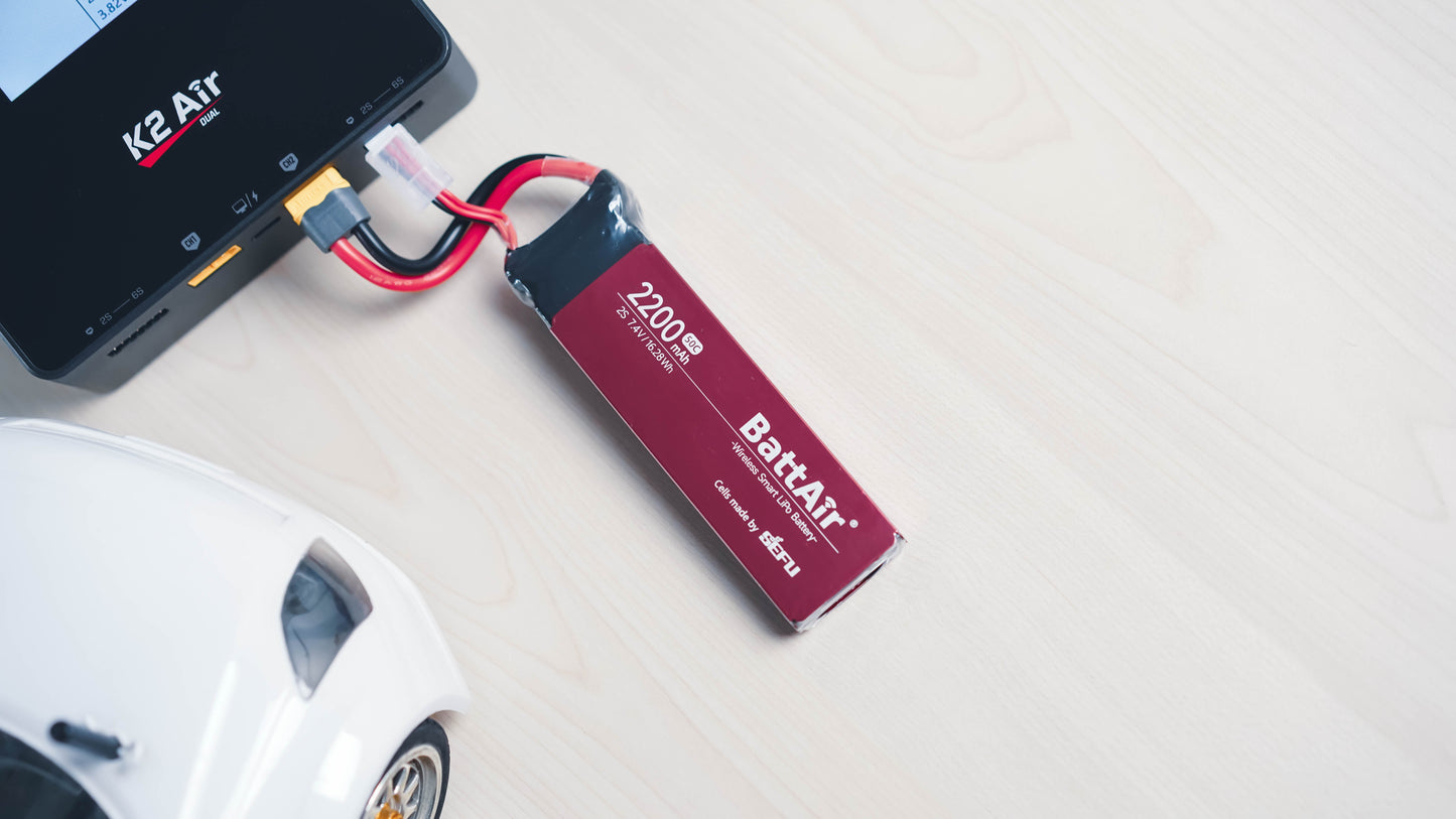 ISDT BattAir Smart Battery for RC Car, 2S 2200mAh 50C for RC Plane (1 Pack) ISDT