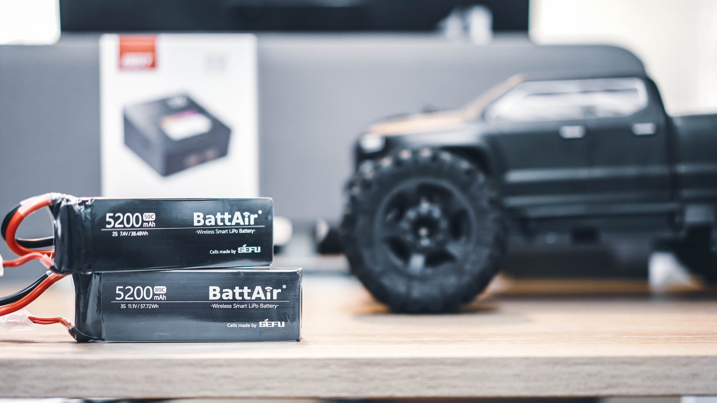 ISDT BattAir Smart Battery for RC Car, 2S 5200mAh 80C for RC Plane (1 Pack) ISDT