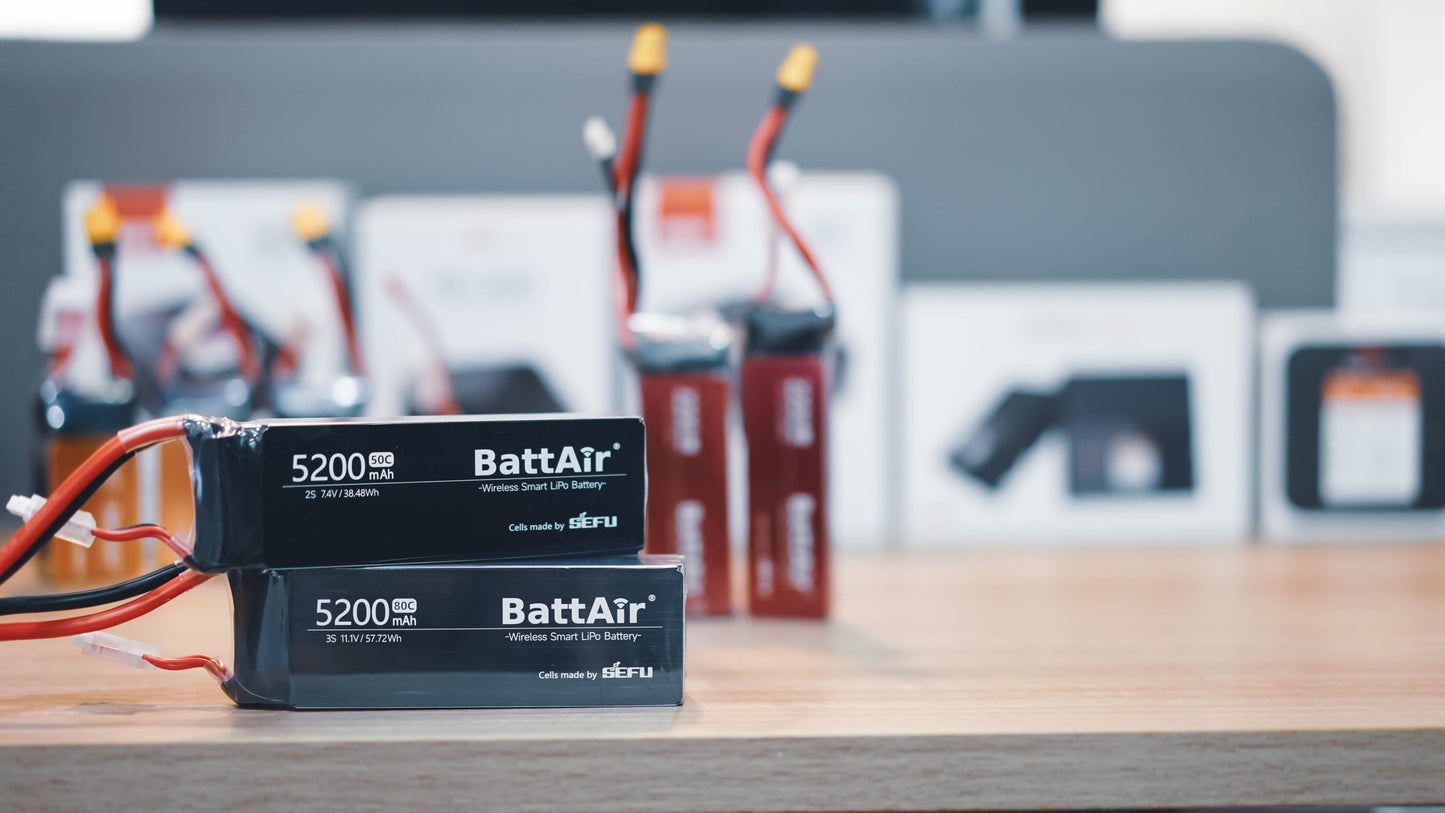 ISDT BattAir Smart Battery for RC Car, 2S 5200mAh 80C for RC Plane (2 Pack) ISDT