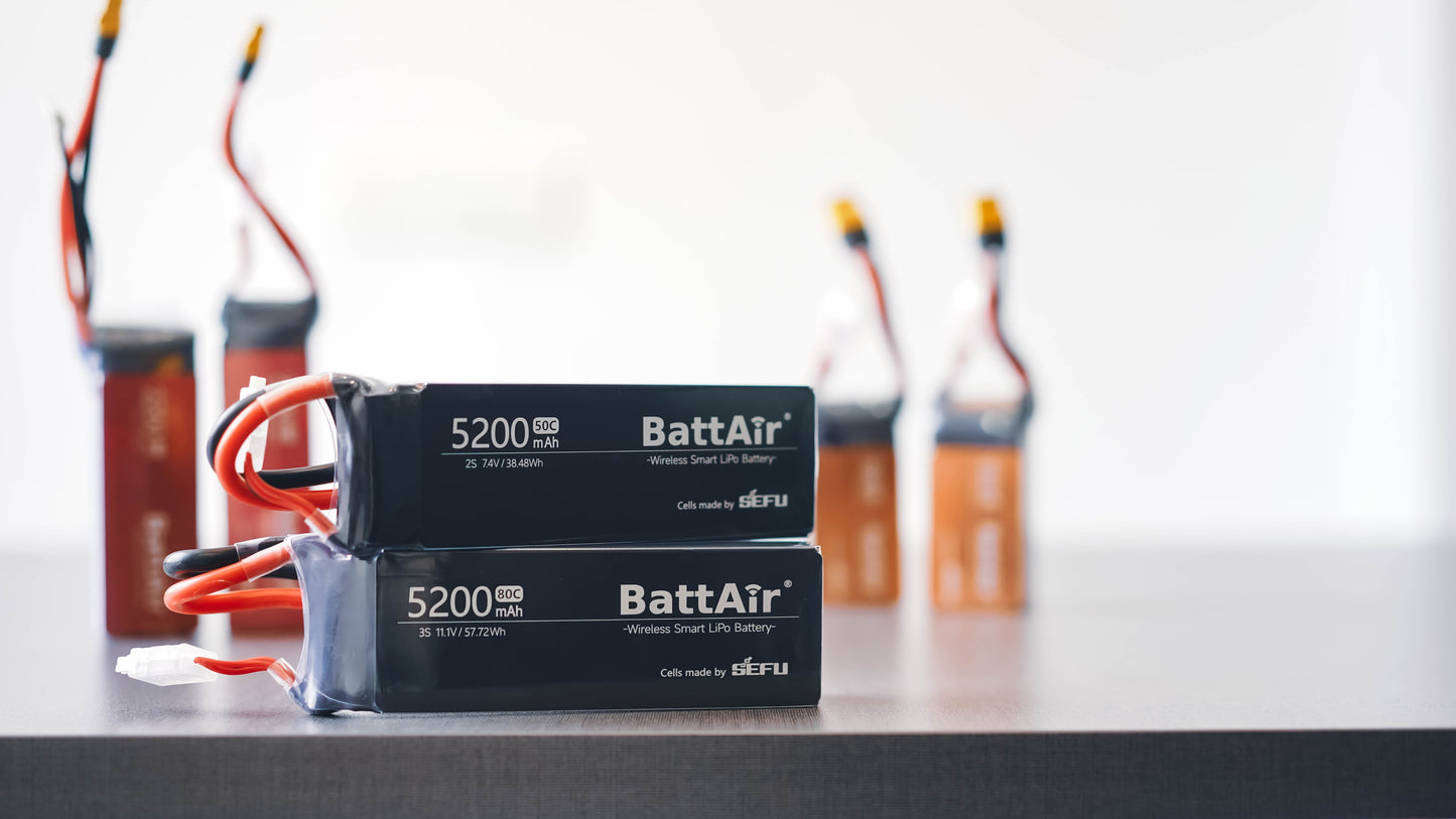 ISDT BattAir Smart Battery for RC Car, 2S 5200mAh 80C for RC Plane (1 Pack) ISDT