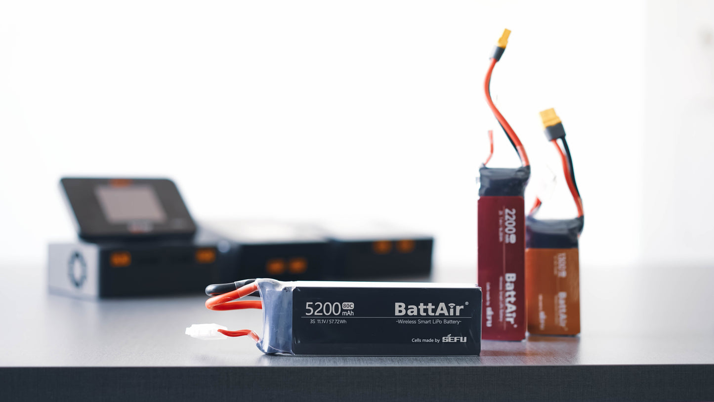 ISDT BattAir Smart Battery for RC Car, 3S 5200mAh 80C for RC Plane (2 Pack) ISDT