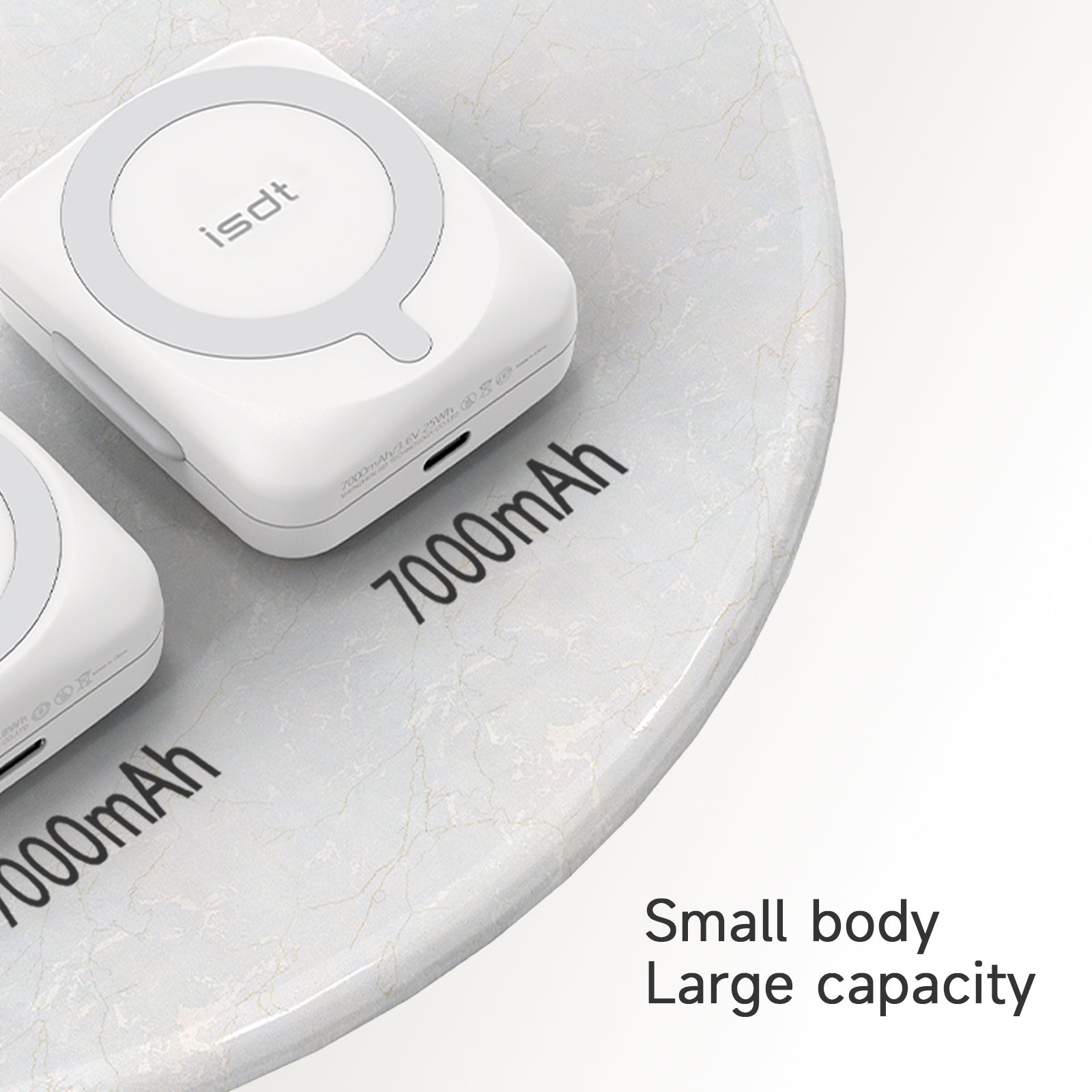 PB DW Series Portable Power Bank,3000/7000 mAh Wireless Power Bank for iPhone/iWatch,Independent Dual Charge Mini Magnetic Power Bank ISDT