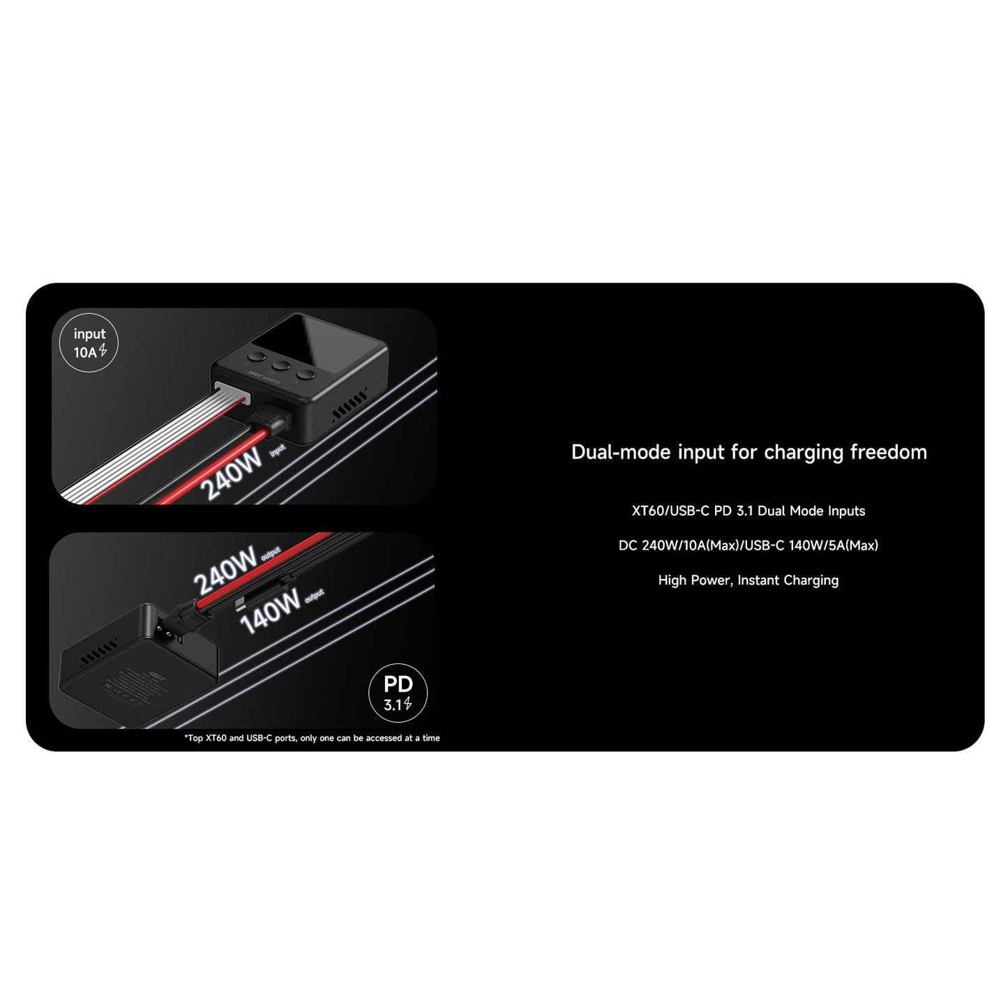 ISDT 608PD Lipo Charger,DC 240W/10A USB C 140W/5A Smart Digital Charger for RC Batteries,Universal Balance Discharge Charger for LiFe/Lilon/LiPo/LiHV (1-6S),NiMH(1-16S),Pb (1-12S) Batteries ISDT