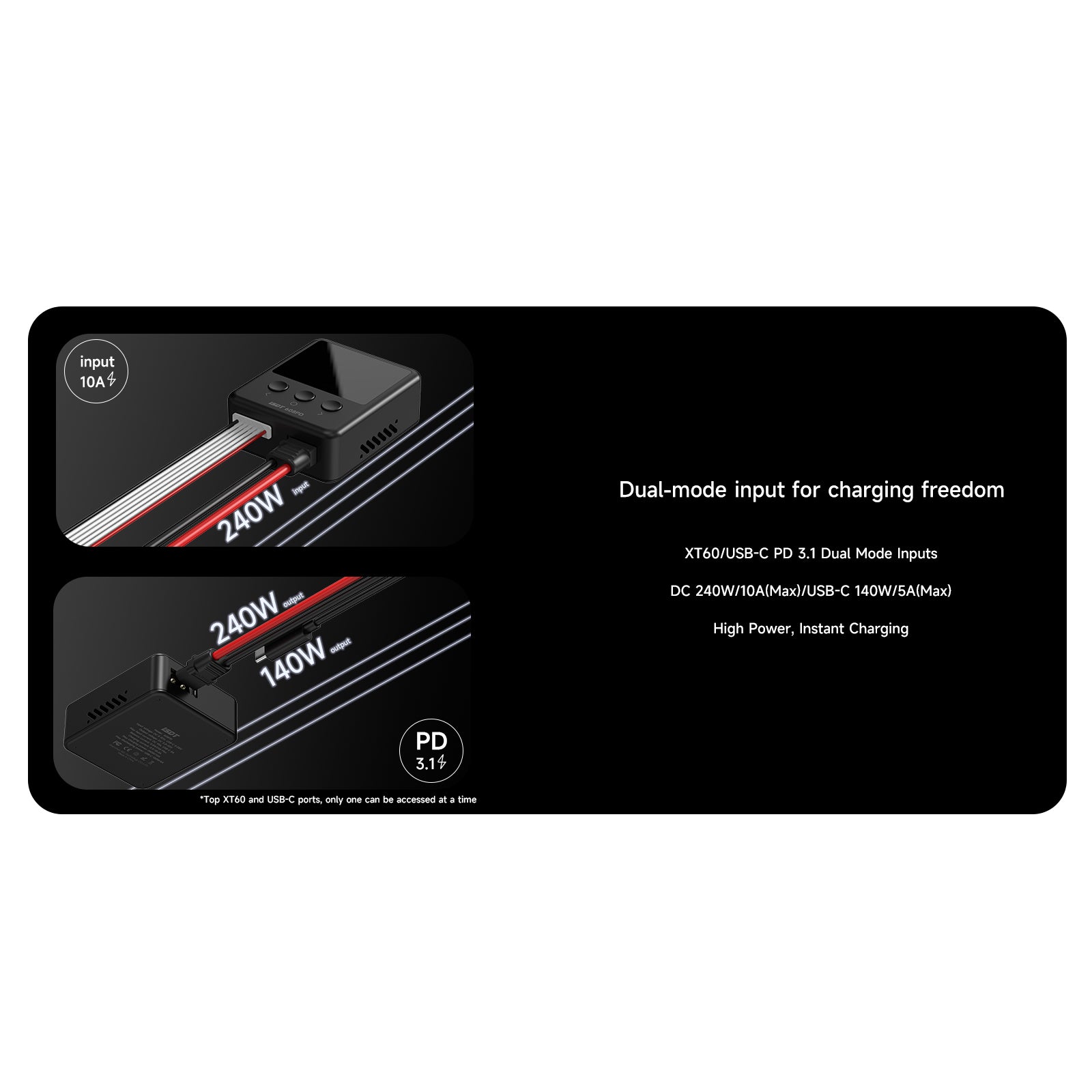 ISDT 608PD Lipo Charger,DC 240W/10A USB C 140W/5A Smart Digital Charger for RC Batteries,Universal Balance Discharge Charger for LiFe/Lilon/LiPo/LiHV (1-6S),NiMH(1-16S),Pb (1-12S) Batteries ISDT