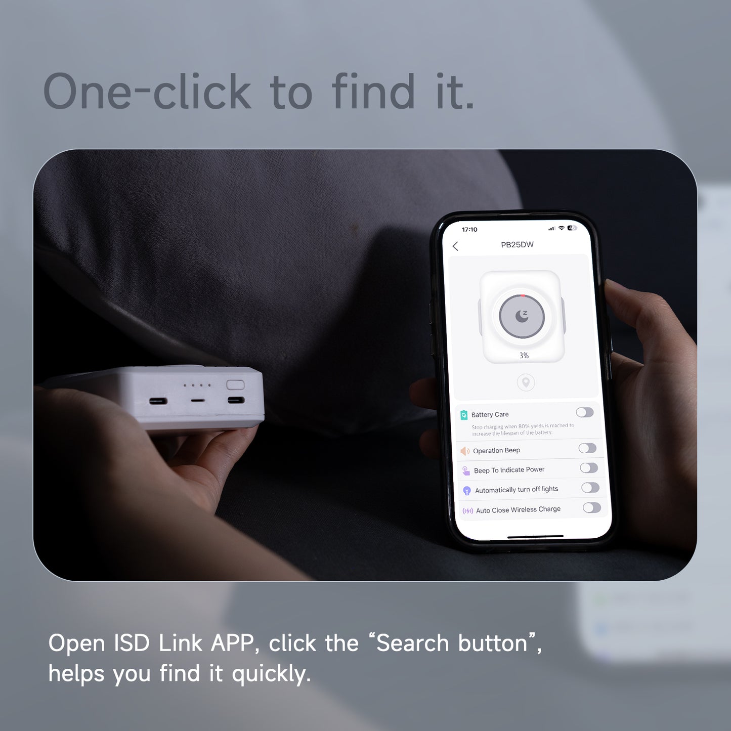 PB50 DW Portable Charger Power Bank,Smart Wireless Power Bank for iPhone/iWatch,15000 mAh Mini Magnetic Power Bank ISDT