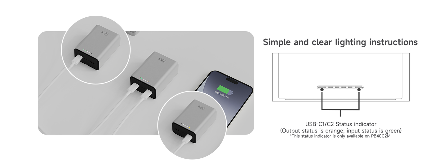 ISDT PB40 MINI 10000 mAh Power Bank, 36W Max USB C PD Fast Charging Battery Power Bank, Independent Dual Charge Portable Cell Phone Charger, Mini Power Bank Compatible with iPhone, iPad, iWatch Tablets ISDT Shop