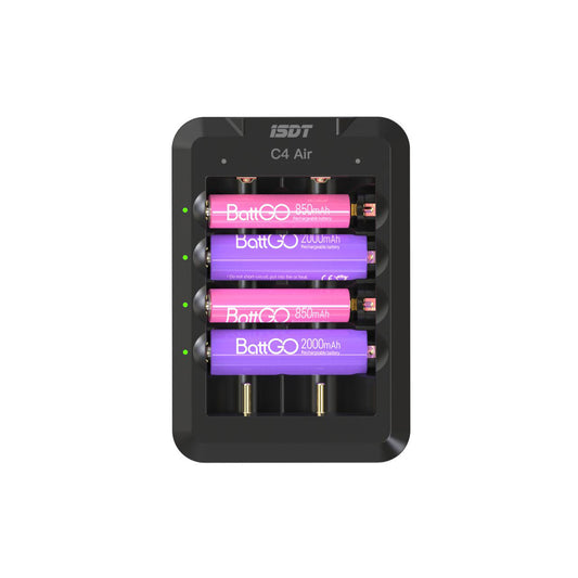 C4 Air Quick Battery Charger, 6 Slots USB C Household Battery Charger with Bluetooth APP Connection Function ISDT