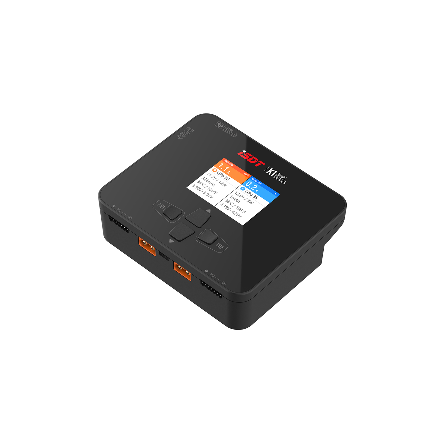 K1 Lipo Battery Balance Charger,1-6S AC 100W DC 2 x 250W 10A Smart Charger ISDT
