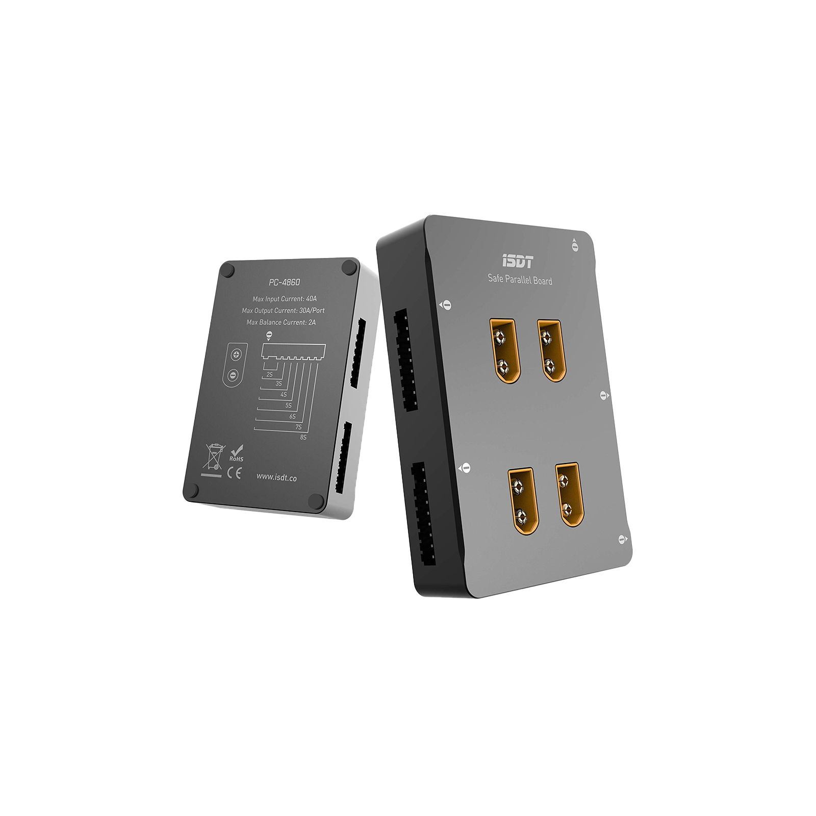 PC-4860S LiPo Parallel Charging Board, XT60 Safe Charge Board Balance Plate for 1-8S Lipo Batteries ISDT