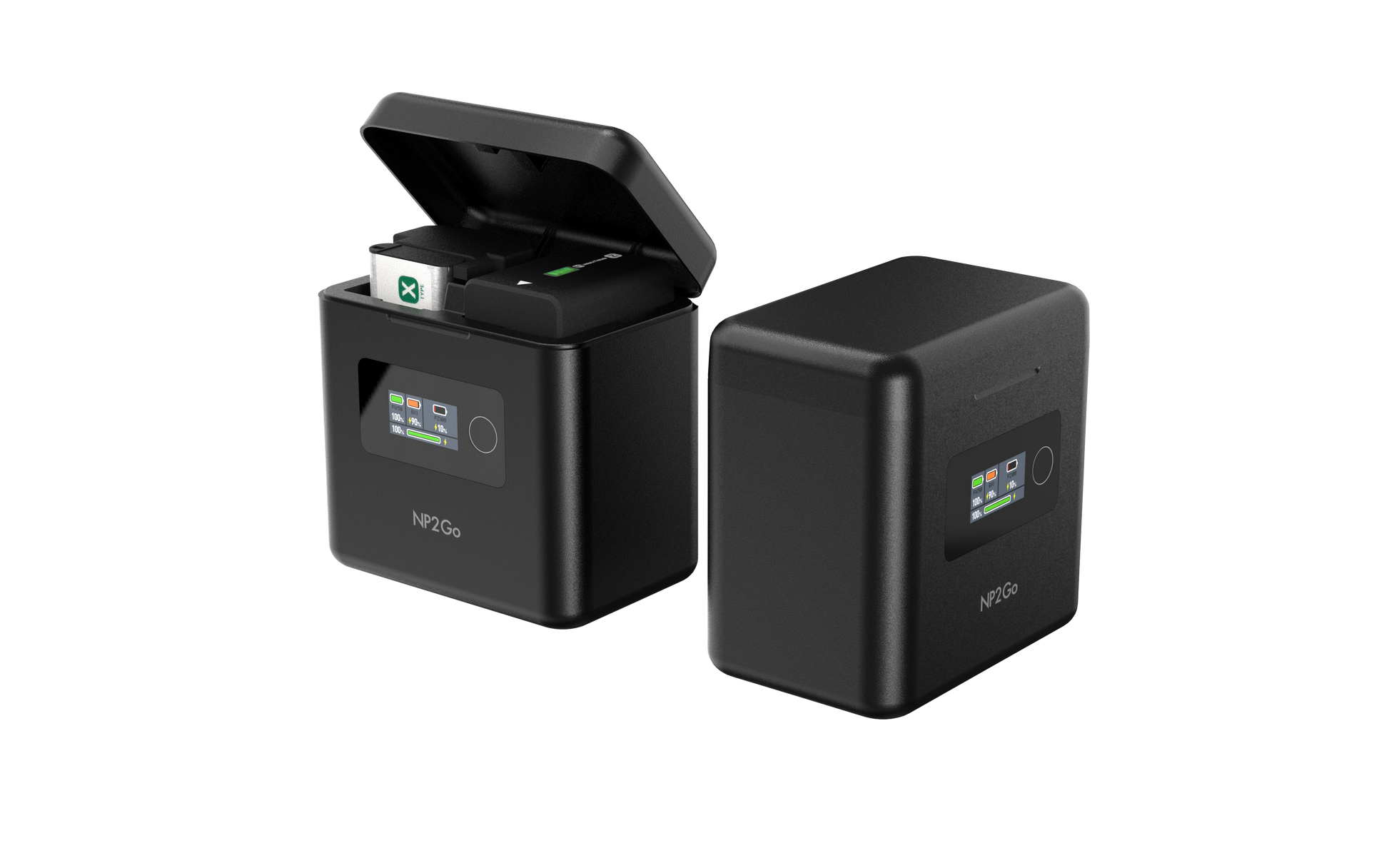 NP2GO 4 Channels Fast Camera Battery Charger,Smart Charger/10000mAh Power Bank for Sony Batteries ISDT
