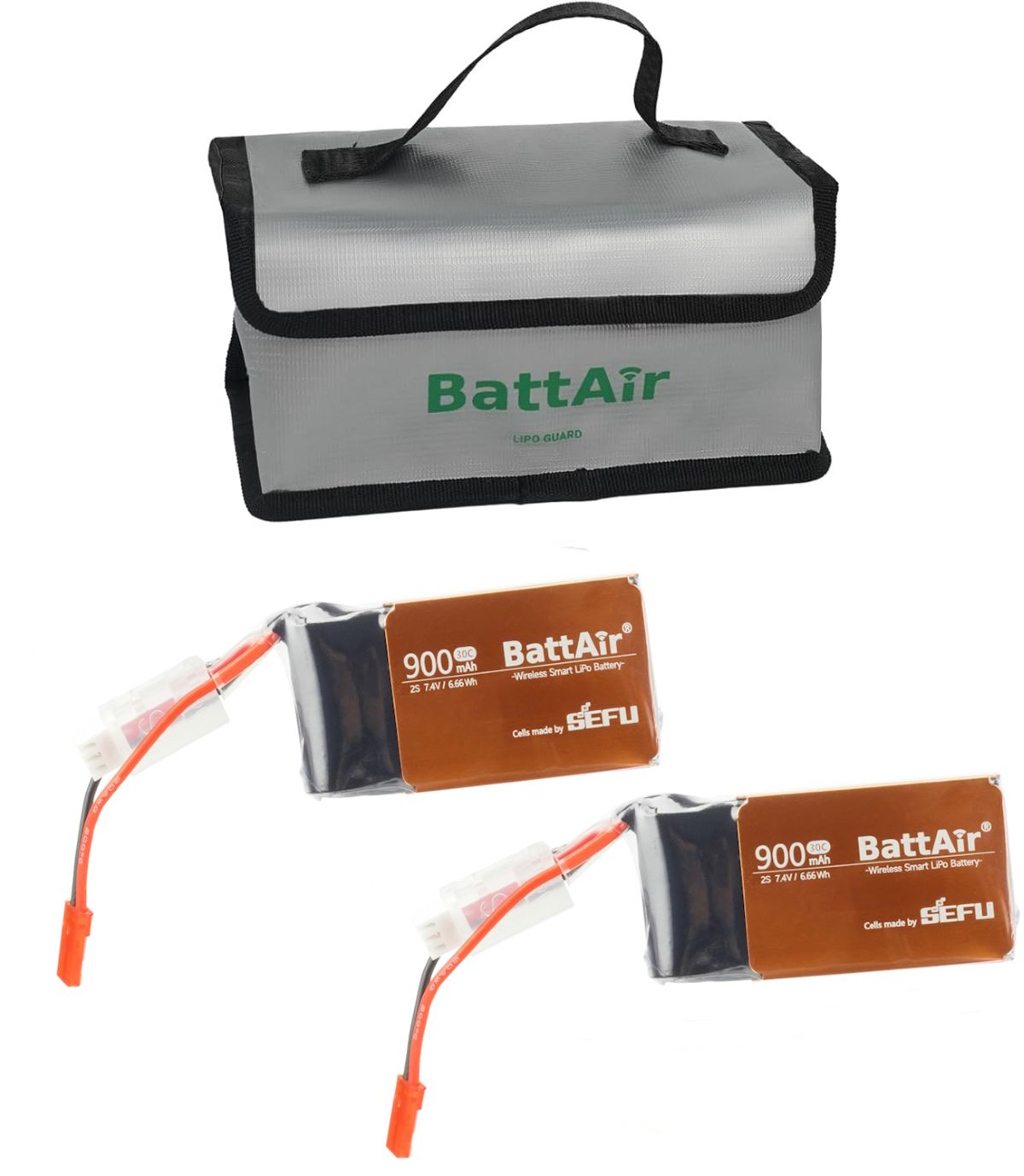 ISDT BattAir Smart Battery for RC Car, 2S 900mAh 25C for RC Plane (2 Pack) ISDT