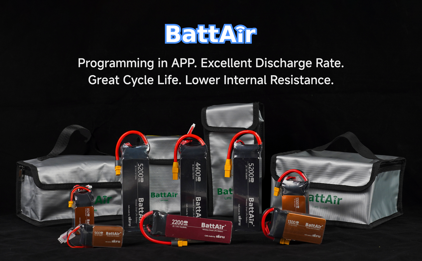 ISDT BattAir Smart Battery for RC Car, 6S 1300mAh 80C for RC Plane (2 Packs) ISDT