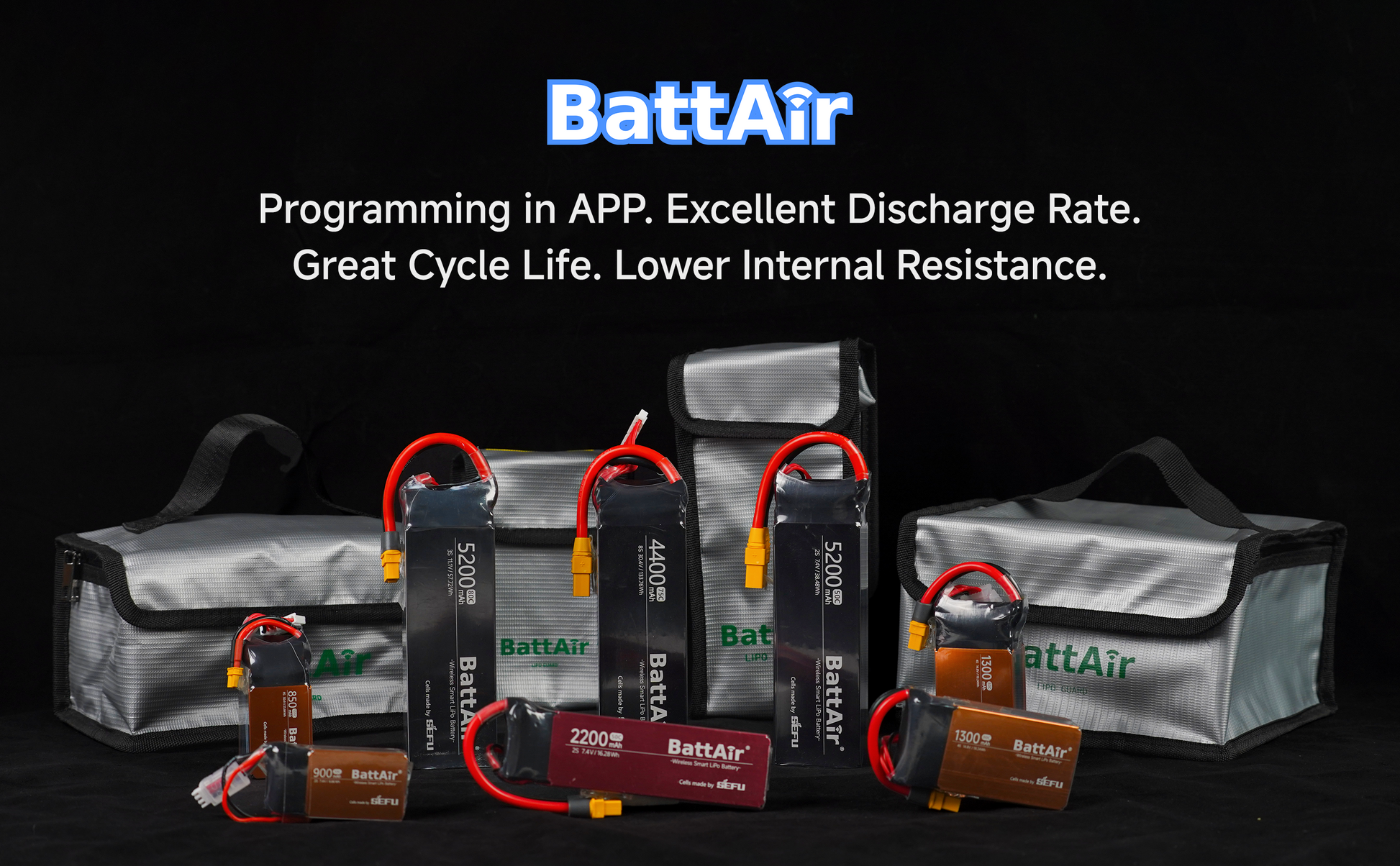 ISDT BattAir Smart Battery for RC Car, 6S 1300mAh 80C for RC Plane (2 Packs) ISDT