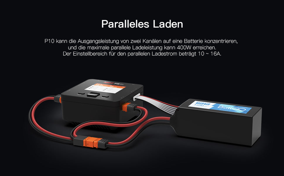 P10 Smart Lipo Charger,DC 250 W/10 A x 2 Dual Channel Lipo Battery Charger ISDT