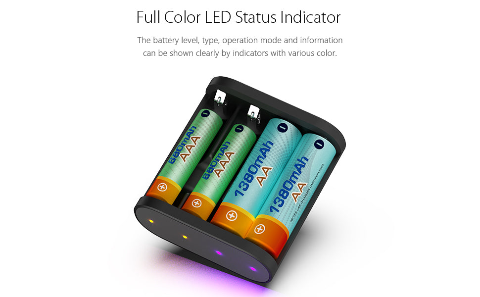 A4 Air Battery Charger,Smart AA/AAA Battery Charger with Bluetooth Connection Function ISDT
