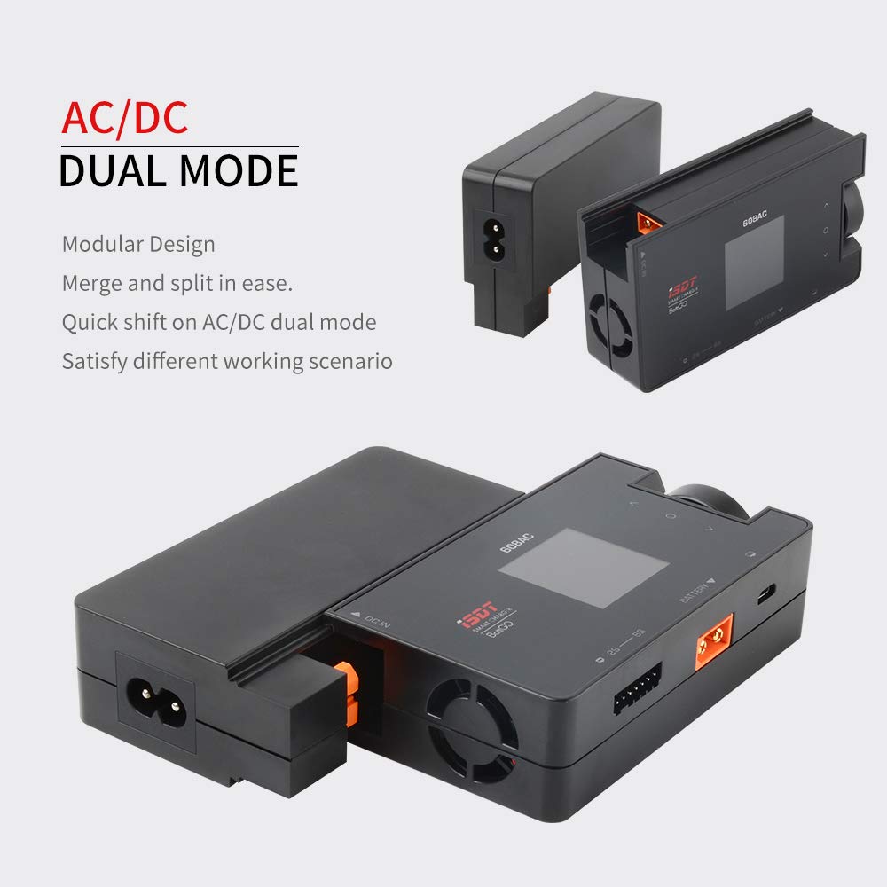 608 AC Lipo Battery Charger,AC 50W/DC 200W Dual Mode RC Discharger/Charger ISDT