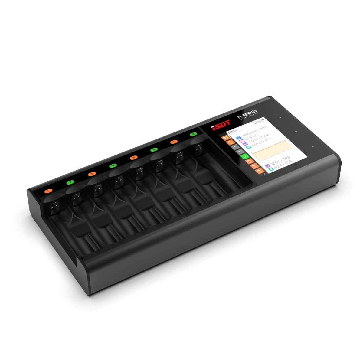 N8 8-Slot Smart Household Charger,Fast Charger for AA AAA Rechargeable Batteries ISDT