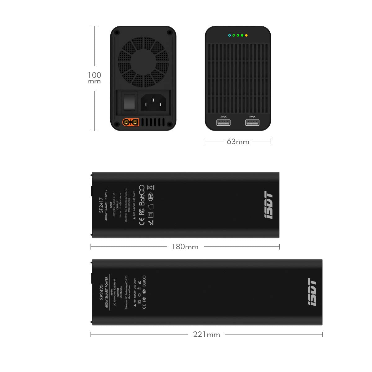 SP2417 Smart DC Power Supply,400W 17A Power Station for DC Charger and Travel Camping Emergency ISDT