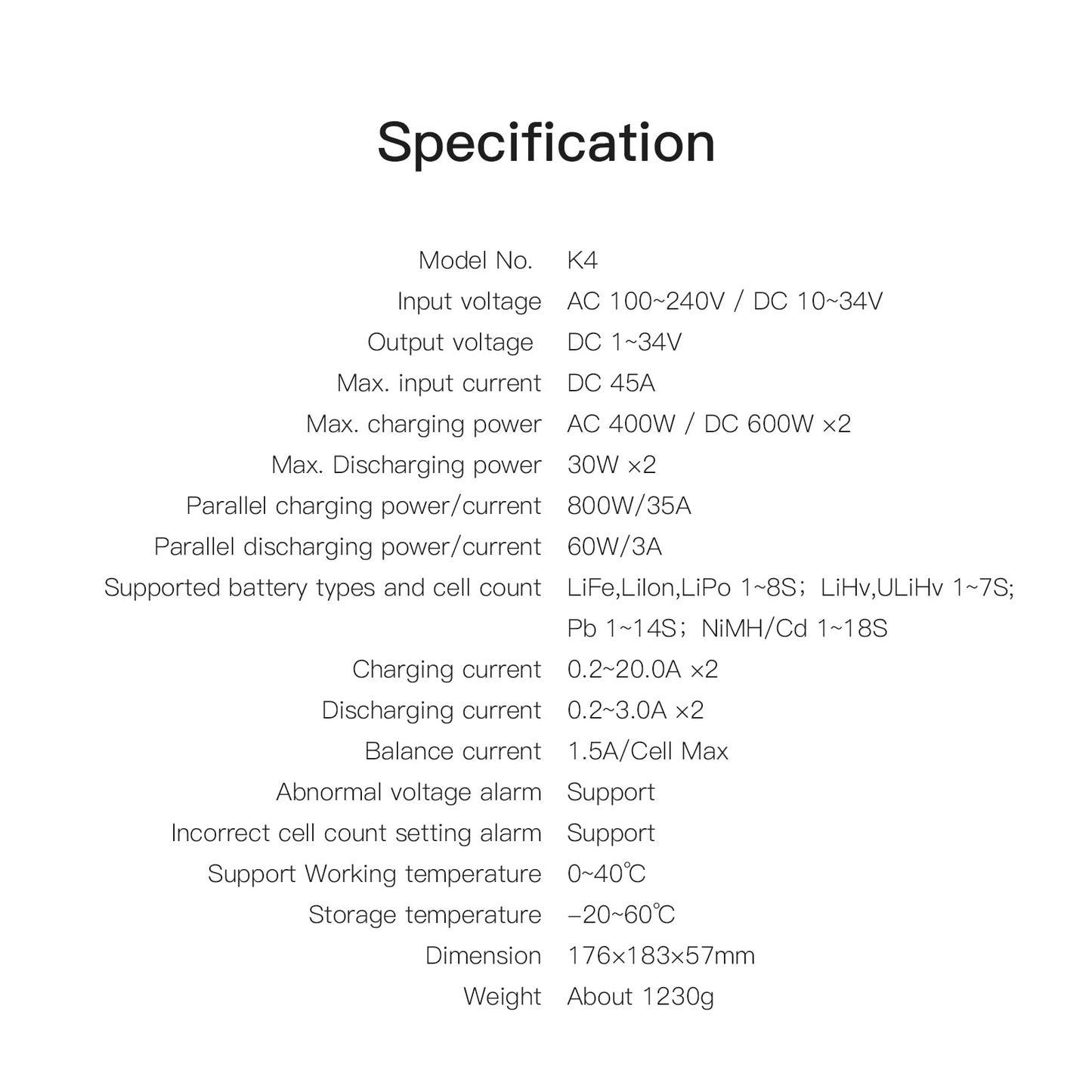 ISDT K4 LiPo Charge/Discharge Cycle Mode Charger,AC 400W DC 600Wx2 Smart Remote Mobile Operation Charger ISDT