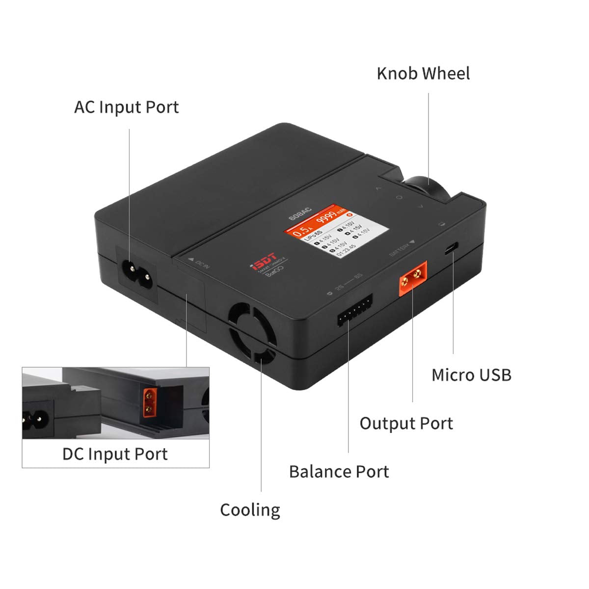 608 AC Lipo Battery Charger,AC 50W/DC 200W Dual Mode RC Discharger/Charger ISDT