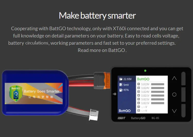 BG-8S Battery Meter, LCD Display Digital Battery Capacity Balance Checker for LiPo Batteries ISDT