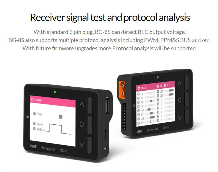 BG-8S Battery Meter, LCD Display Digital Battery Capacity Balance Checker for LiPo Batteries ISDT