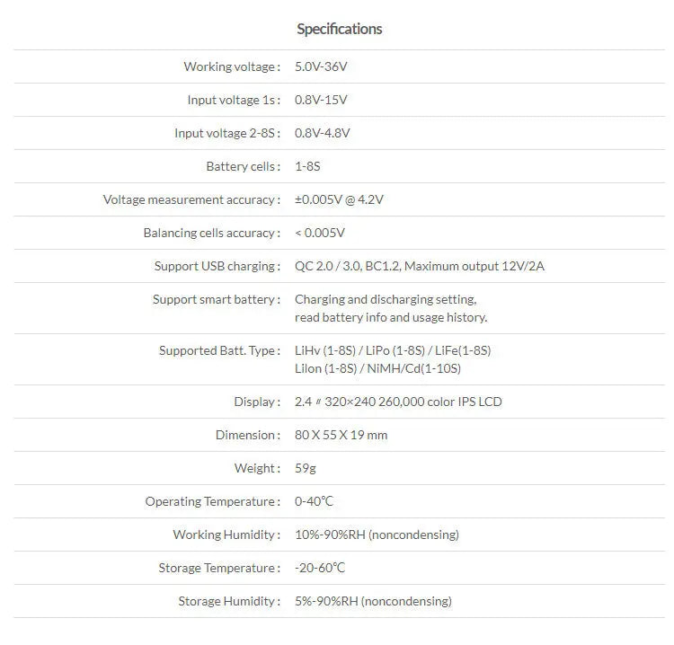 BG-8S Battery Meter, LCD Display Digital Battery Capacity Balance Checker for LiPo Batteries ISDT