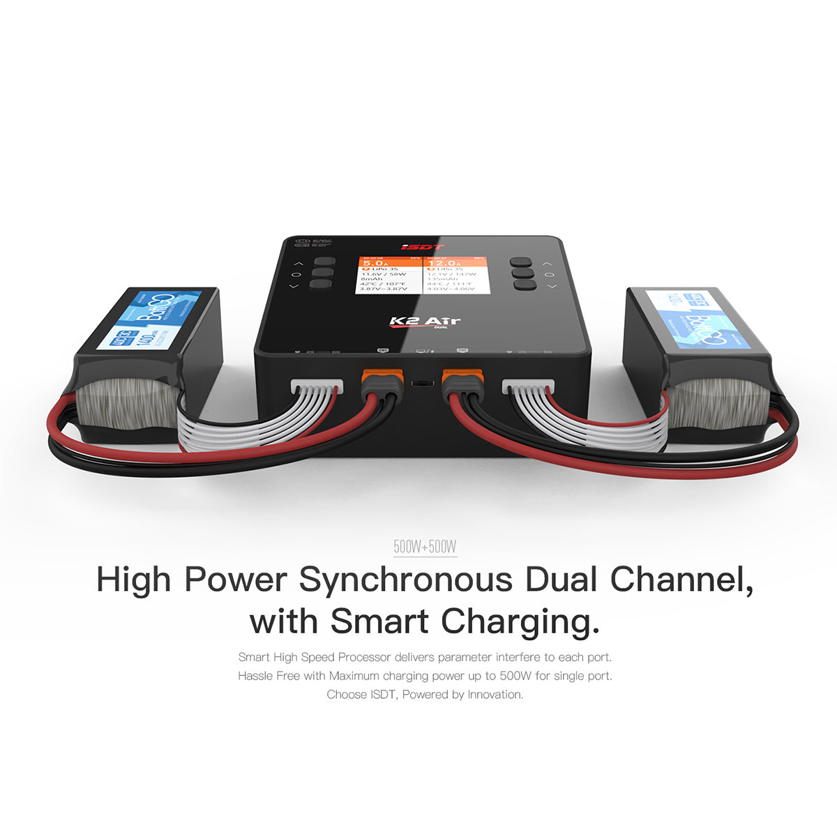 K2 Air Bluetooth Remote Control Lipo Charger,AC/DC 200W/500Wx2 20A Smart Balance Discharger/Charger ISDT