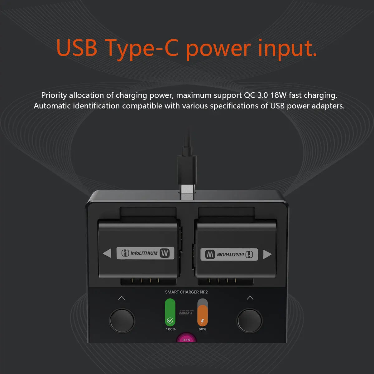 NP2 Camera Battery Charger,NP-FZ100 NP-FW50 NP-BX1 Smart Charger for Sony Batteries ISDT