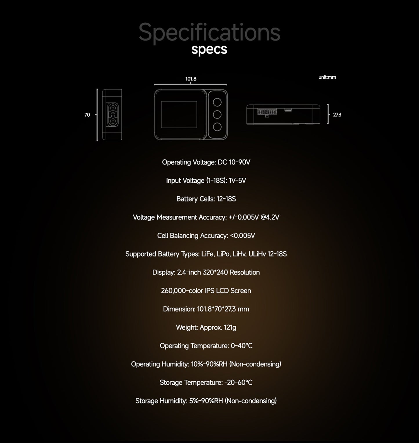 ISDT BG-18S Battery Meter, LCD Display Digital Battery Capacity Checker and Balancer for LiFe, LiPo, LiHv, ULiHv 12-18S ISDT Shop