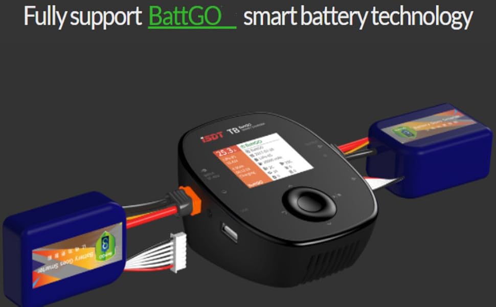 ISDT T6 Battgo Lipo Battery Charger/Discharger, Balance Charger Discharger 35A 780W DC 2-6S LCD Display Digital Smart Battery Balance Charger for Li-Po Li-Hv Li-Ion Li-Fe NiMH Ni-Cd Pb ISDT Shop