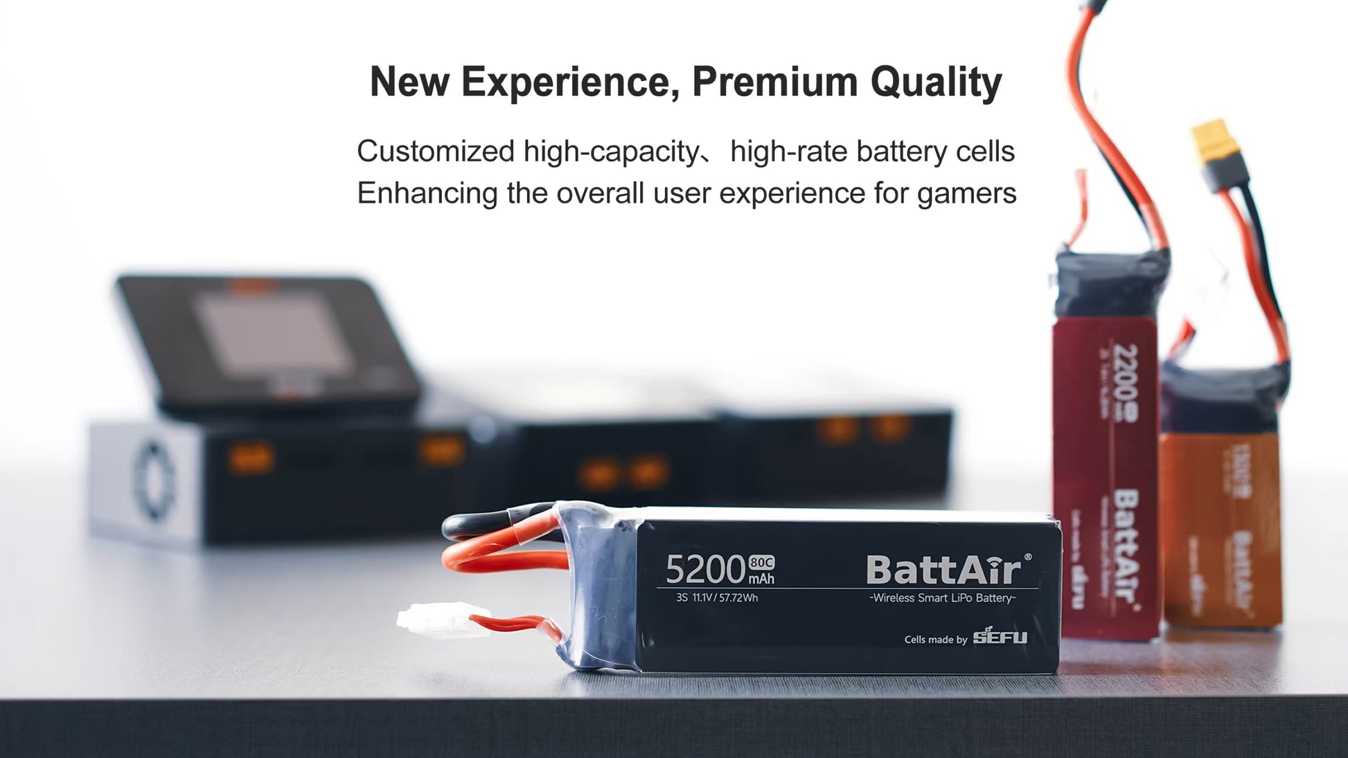 ISDT BattAir Smart Battery for RC Car, 2S 5200mAh 80C for RC Plane (2 Pack) ISDT