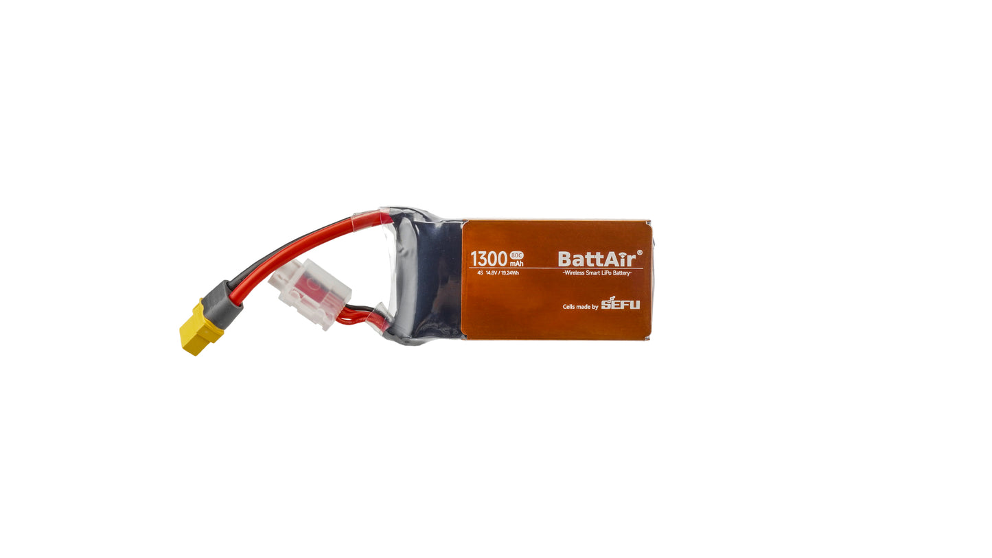 ISDT BattAir Smart Battery for RC Car, 4S 1300mAh 50C for RC Plane (2 Packs)