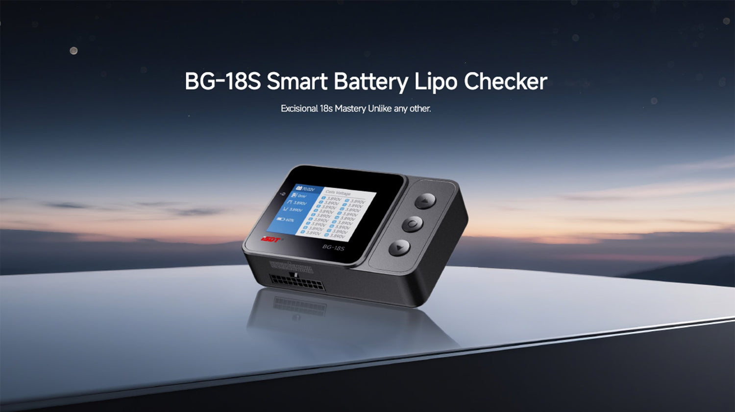 ISDT BG-18S Battery Meter, LCD Display Digital Battery Capacity Checker and Balancer for LiFe, LiPo, LiHv, ULiHv 12-18S