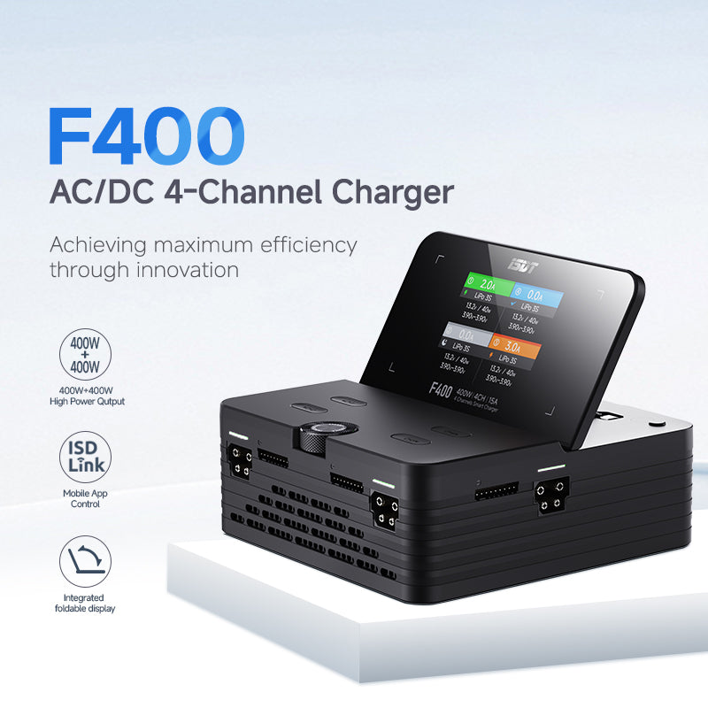ISDT F400 AC/DC 4‑Channel Smart LiPo Battery Charger 400W Balance Charge Discharge for FPV Drone RC Car Helicopter ISDT Shop