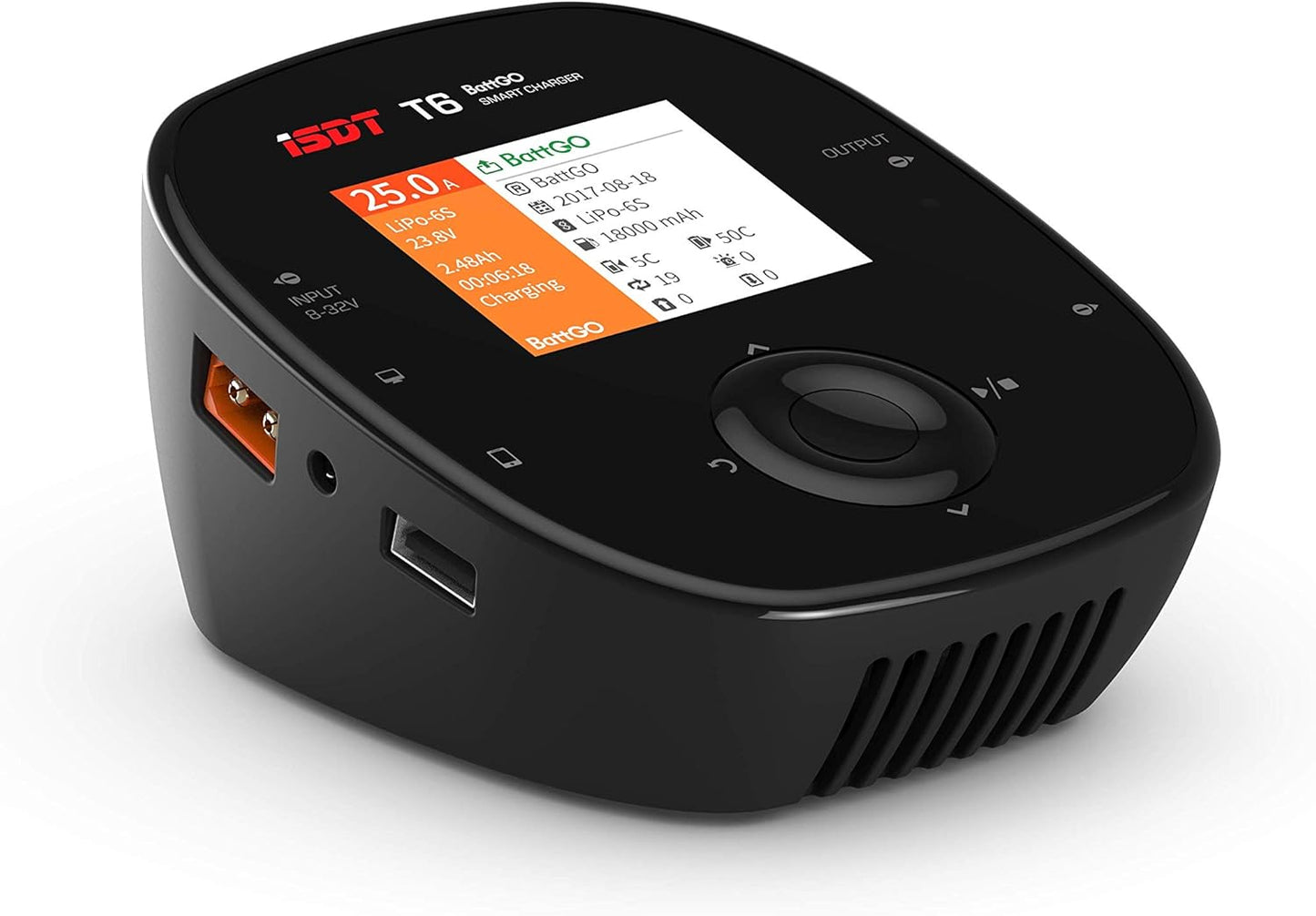 ISDT T6 Battgo Lipo Battery Charger/Discharger, Balance Charger Discharger 35A 780W DC 2-6S LCD Display Digital Smart Battery Balance Charger for Li-Po Li-Hv Li-Ion Li-Fe NiMH Ni-Cd Pb ISDT Shop