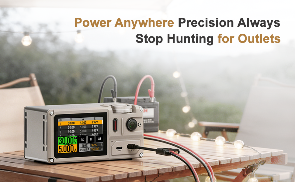 ISDT MP305B Portable DC Power Supply Linear Regulated, Ultra Small 150W Bench Power Supply Variable Adjustable with Color Touch Screen, Compact Universal Battery Charger ISDT
