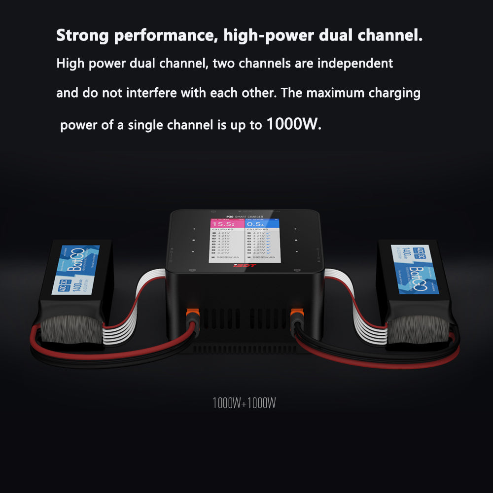 P30 1000W x 2/30A x 2 Dual Channel Bluetooth Lipo Battery Charger ISDT