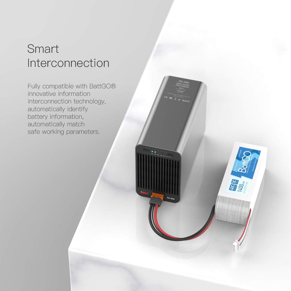FD-200 Smart Discharger,200W 25A Wireless APP Control Discharger for 2-8S Batteries ISDT