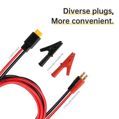 ISDT MR30 Output Cable Silicone Wire For MP305 Power Supply, 4mm Banana Plug with Replaceable Alligator Clips ISDT Shop