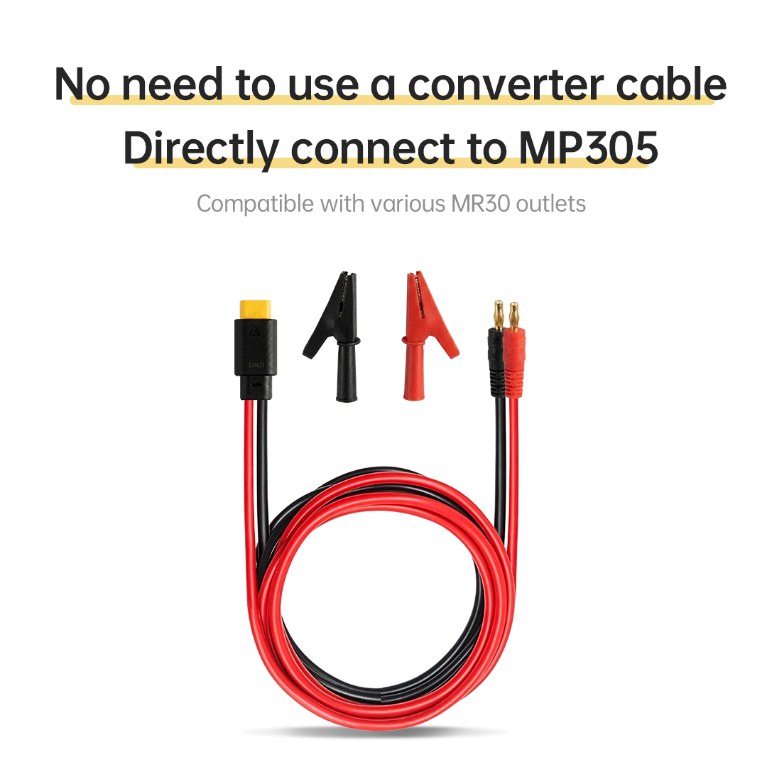 ISDT MR30 Output Cable Silicone Wire For MP305 Power Supply, 4mm Banana Plug with Replaceable Alligator Clips ISDT Shop