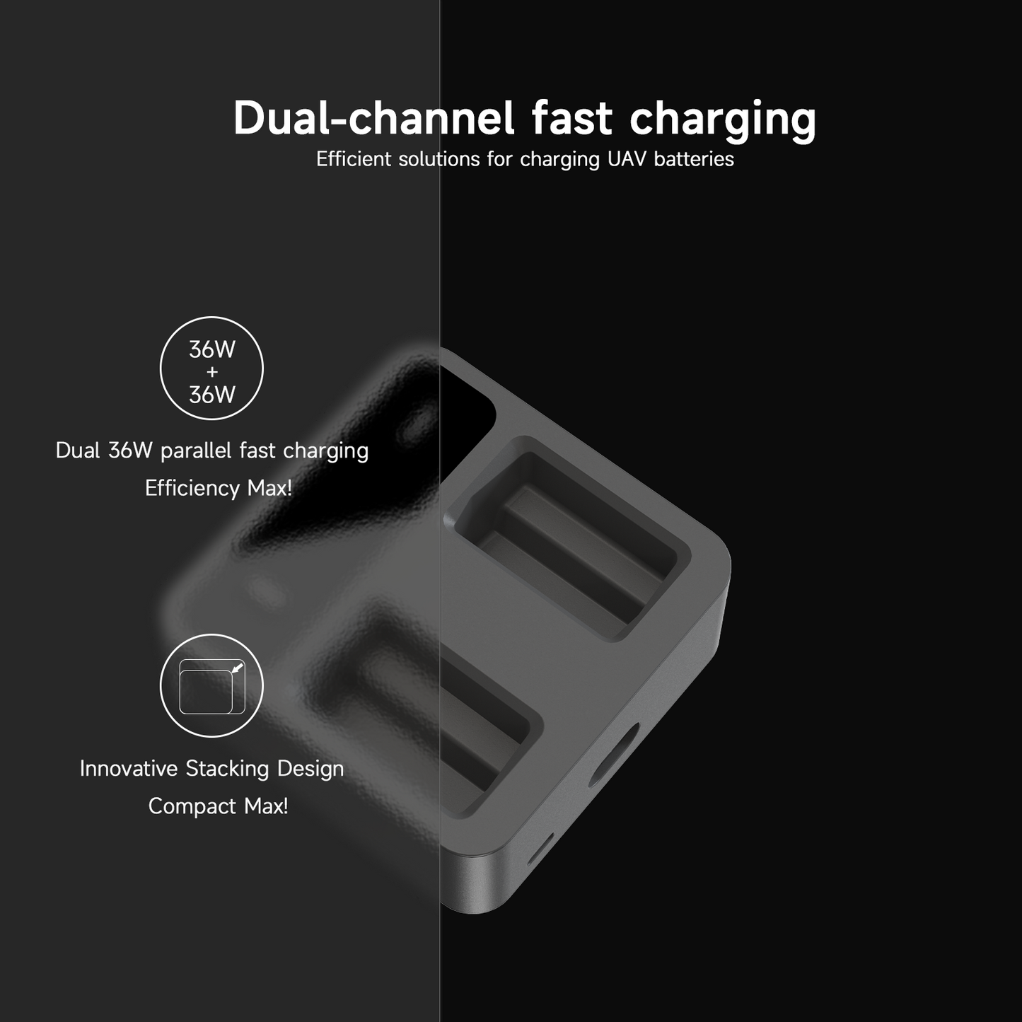 Mini 3/4 Drone Battery Charger,Smart Charger with Dual-Channel 72W Fast Charging, APP Control, HD Display, Silent Cooling, Compact USB-C Charger for Drone, Remote, Phone, Tablet ISDT