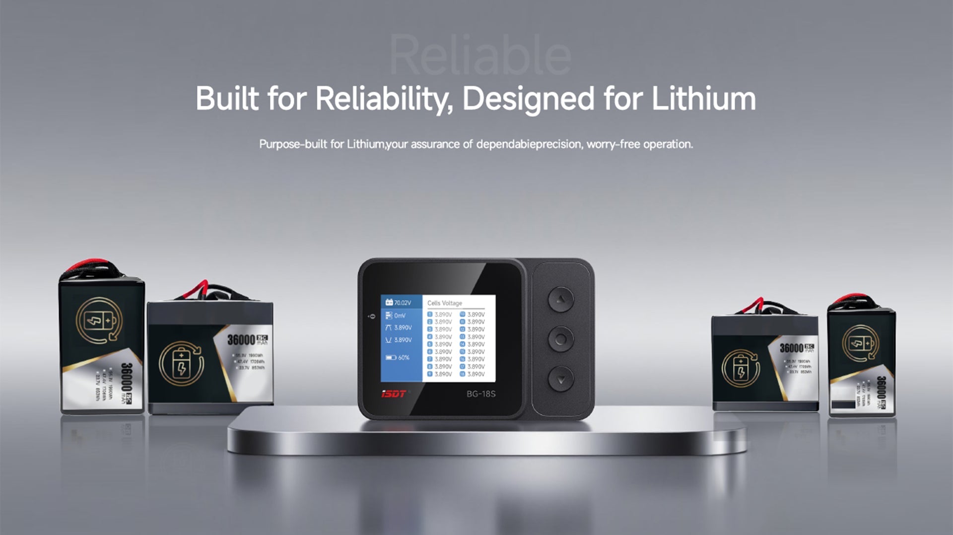 ISDT BG-18S Battery Meter, LCD Display Digital Battery Capacity Checker and Balancer for LiFe, LiPo, LiHv, ULiHv 12-18S ISDT Shop