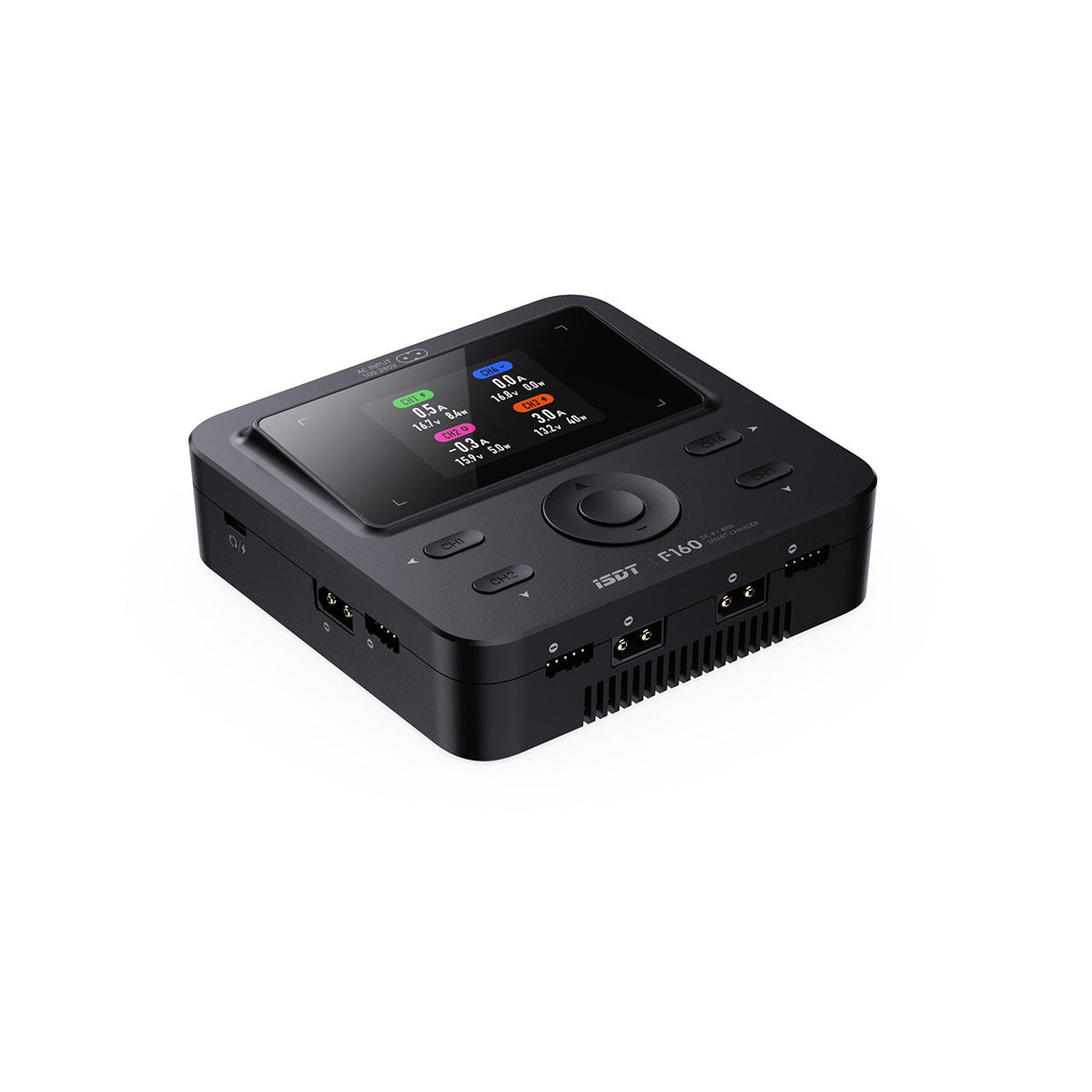 ISDT F160 Lipo Battery GaN technology 4 channels 40W AC Charger 5W ×4 Discharger LiHv/LiPo/Life/Lilon NiMH/Pb Charger
