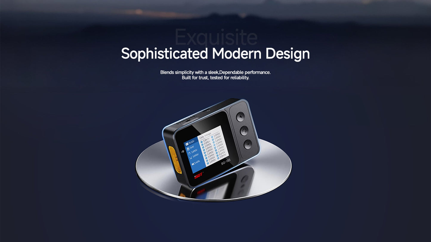 ISDT BG-18S Battery Meter, LCD Display Digital Battery Capacity Checker and Balancer for LiFe, LiPo, LiHv, ULiHv 12-18S ISDT Shop