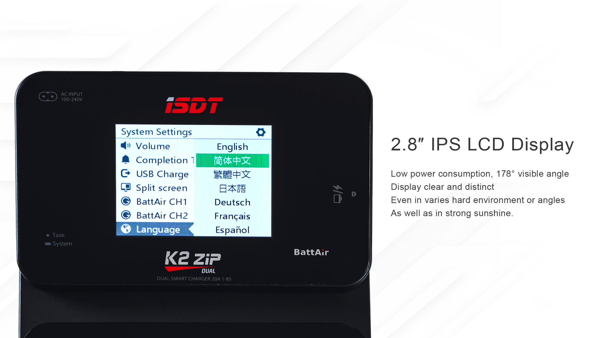 ISDT K2 Zip Lipo Battery Balance Charger Discharger 1-8S AC 200W DC 500Wx2 20A Smart Charger for Life, Lilon, LiPo, LiHv/Pb/NiMH Battery Balance Charger ISDT Shop