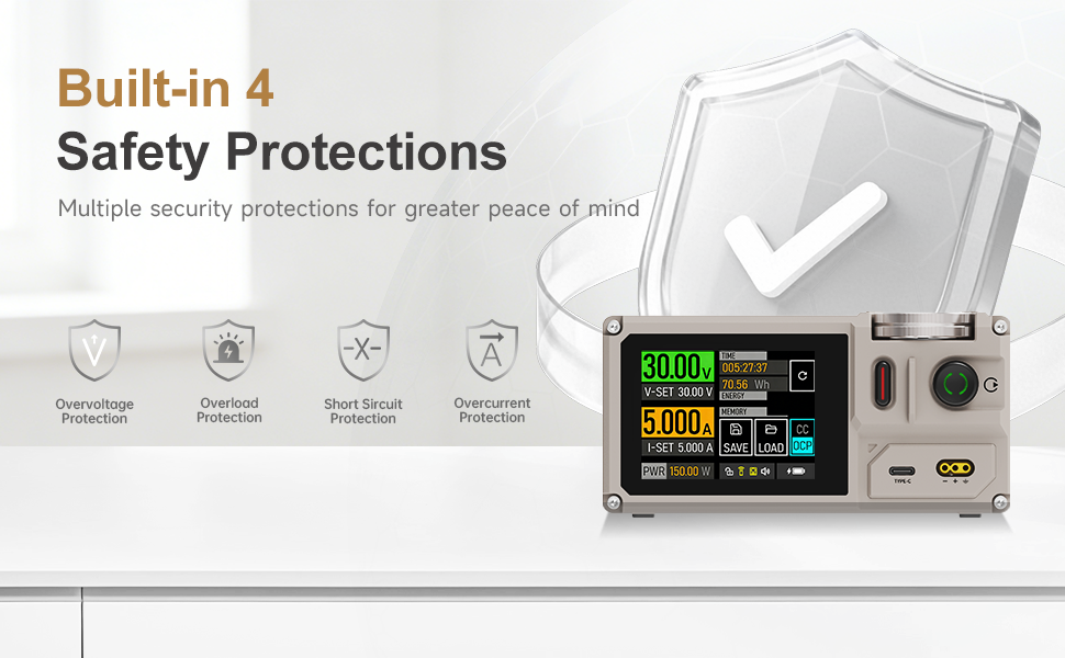 ISDT MP305B Portable DC Power Supply Linear Regulated, Ultra Small 150W Bench Power Supply Variable Adjustable with Color Touch Screen, Compact Universal Battery Charger ISDT